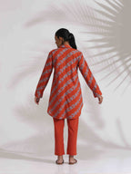trueBrowns Orange Cotton Print Co-ord Set | Grocsy