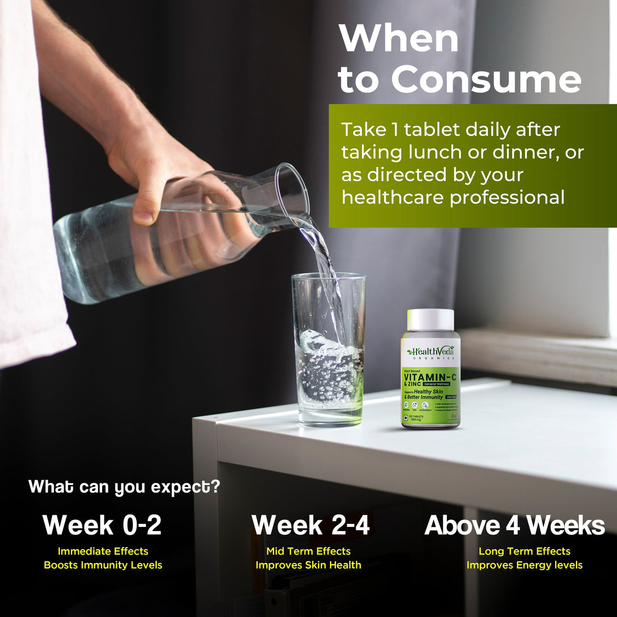 Health Veda Organics Natural Vitamin C Tablets For Skin & Health | Grocsy