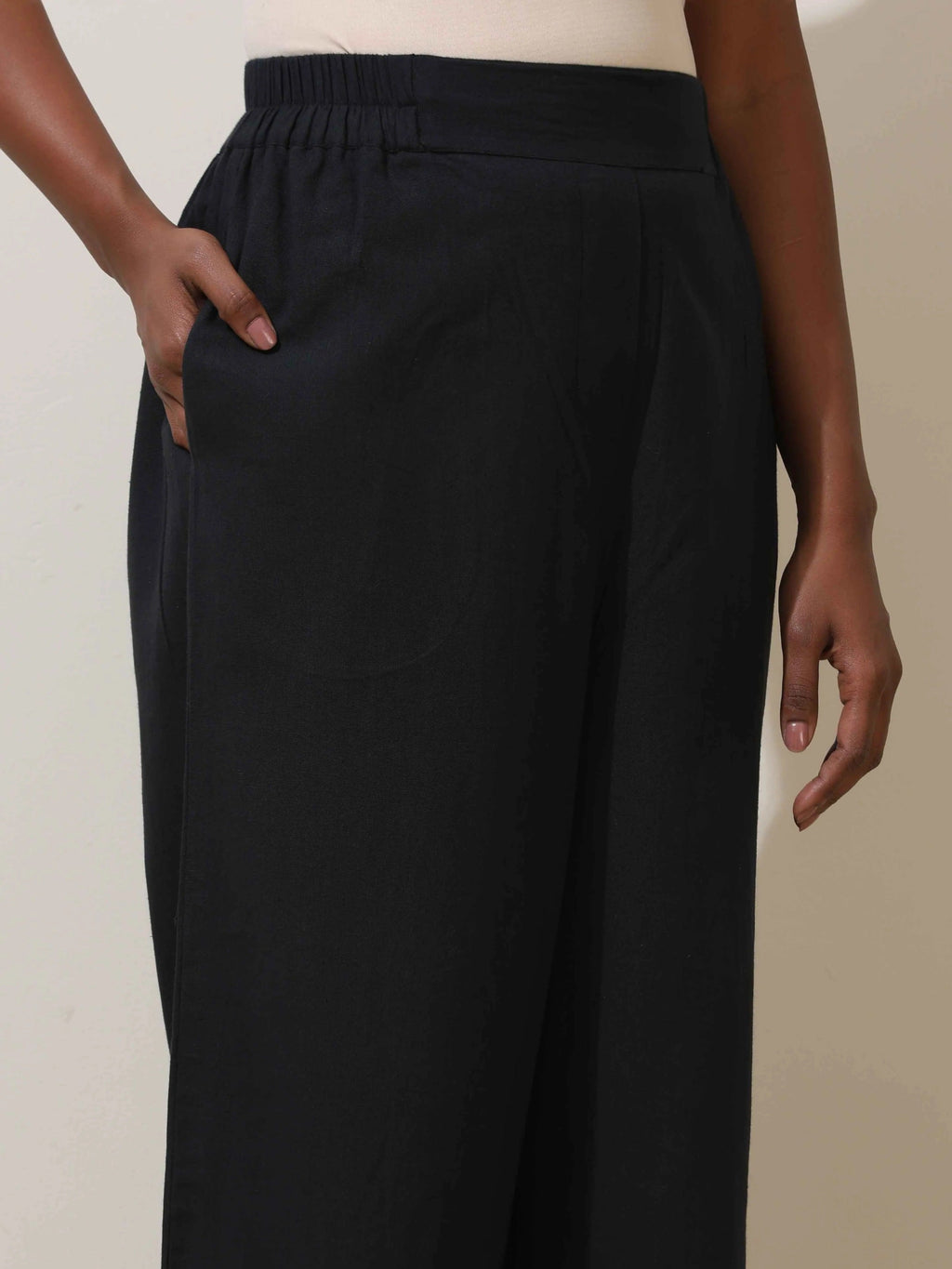trueBrowns Black Cotton Linen Co-Ord Set | Grocsy