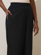 trueBrowns Black Cotton Linen Co-Ord Set | Grocsy