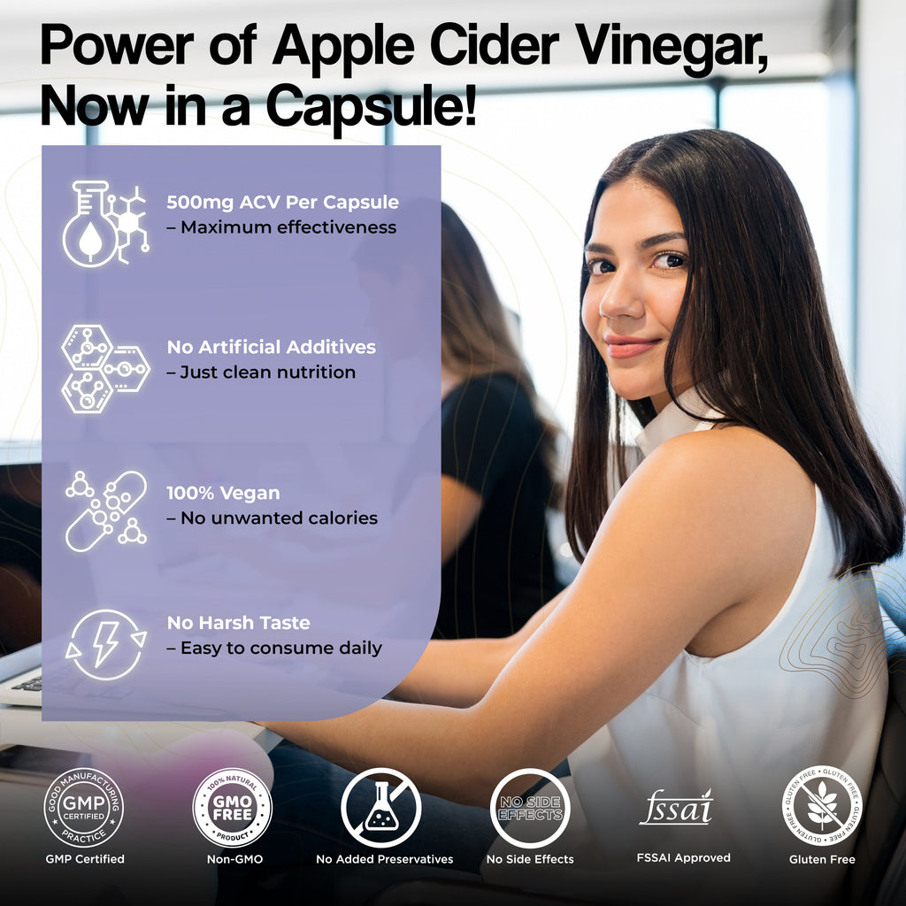 Health Veda Organics Apple Cider Vinegar Supplements Capsules | Grocsy