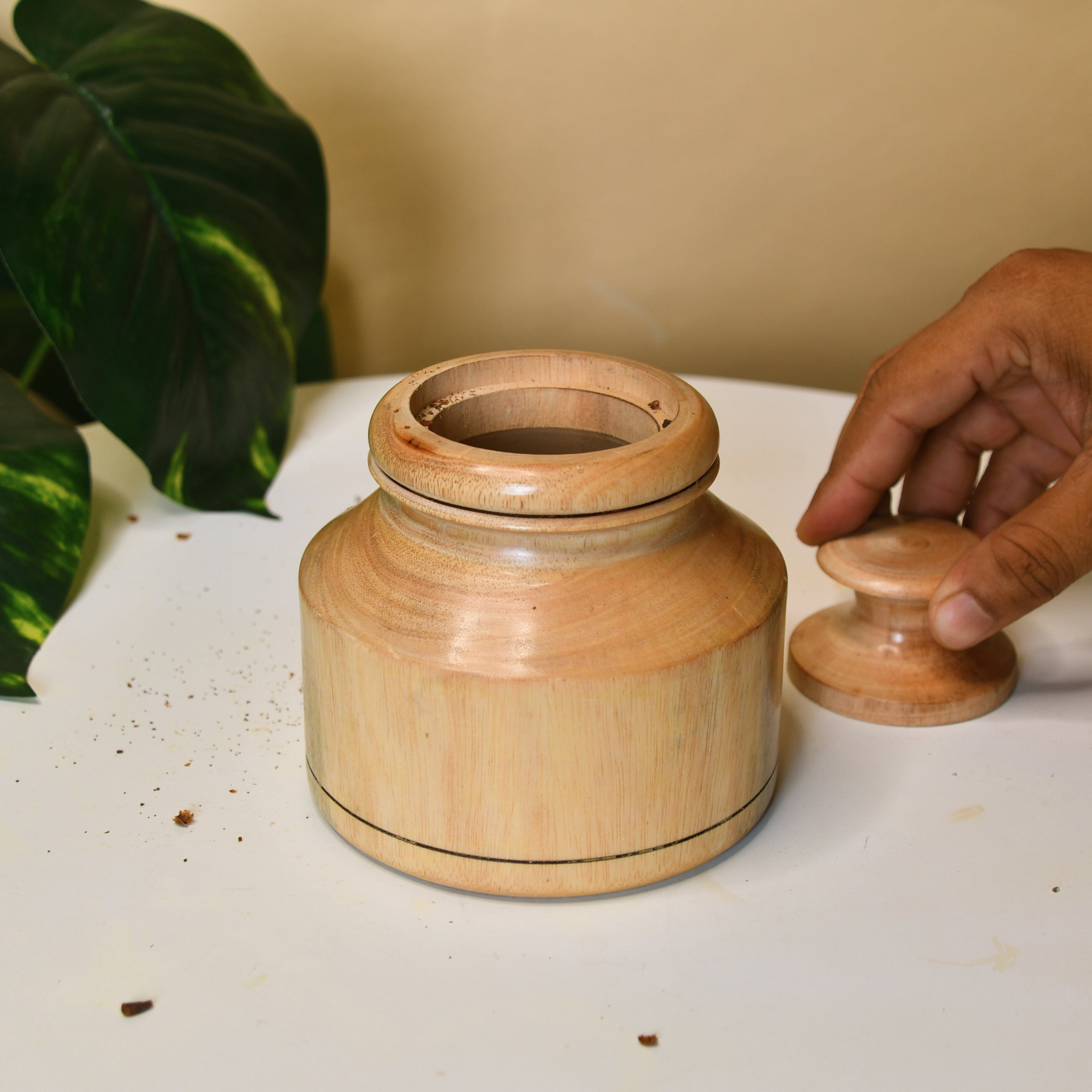 Sowpeace Premium Wooden Storage Jar for Elegant Organization | Grocsy