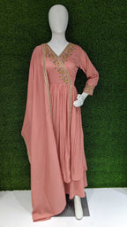 Anaita L Pink Anarkali Readymade Suit with Embroidery Work | Grocsy