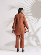 trueBrowns Rust Slub Co-ord Set | Grocsy