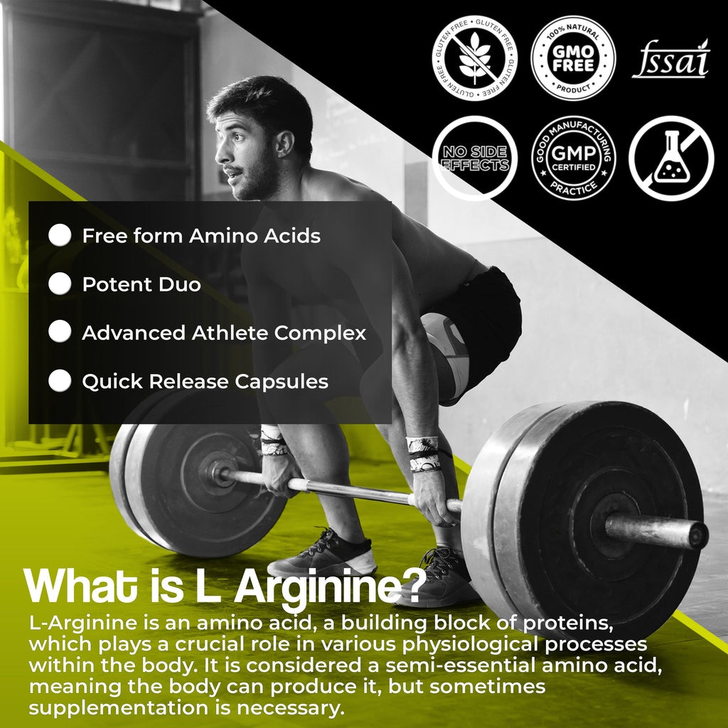 Health Veda Organics L Arginine Veg Capsules | Grocsy
