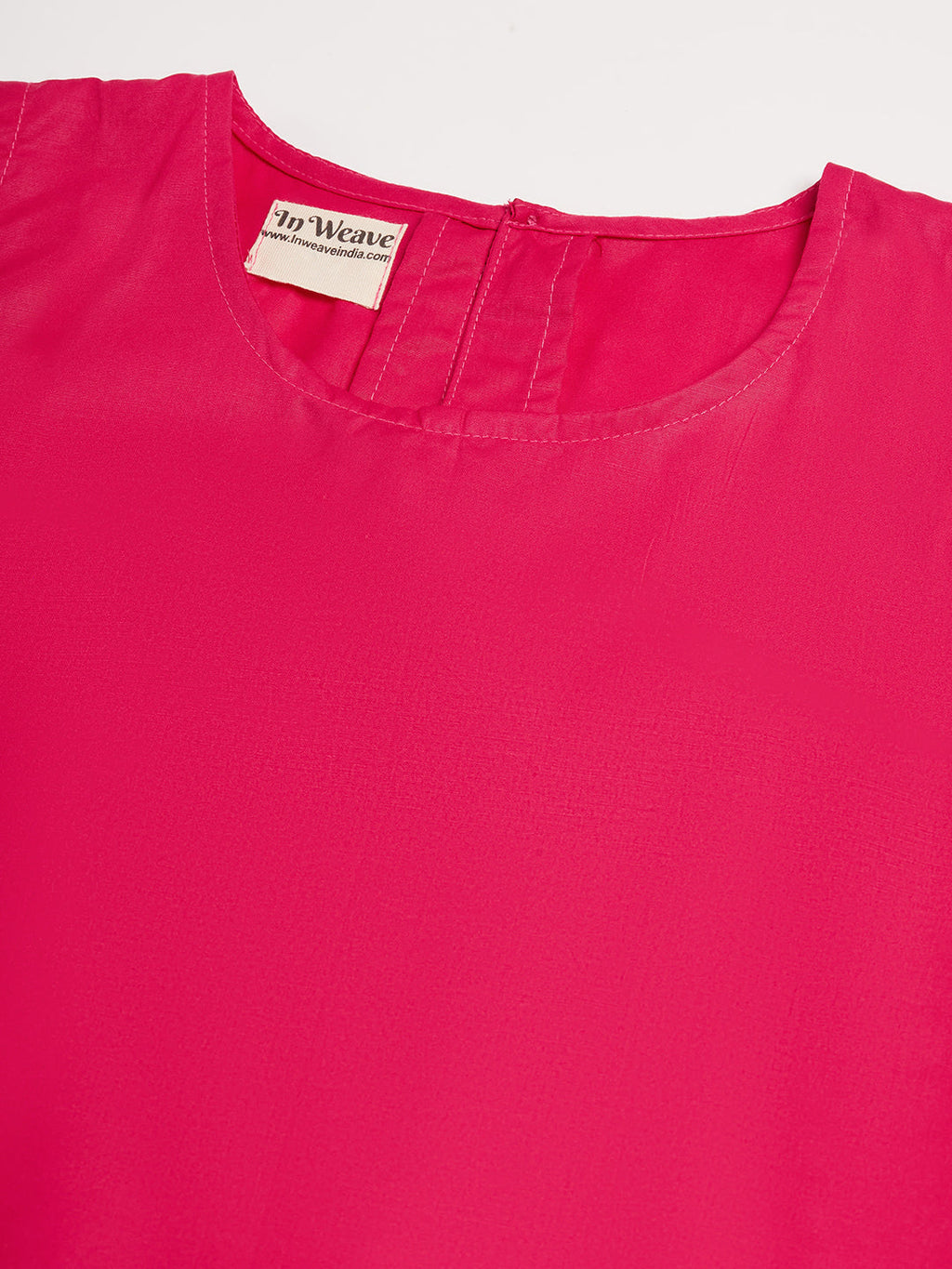 InWeave Women's Fuchsia Short Kurta Palazzo Set | Grocsy