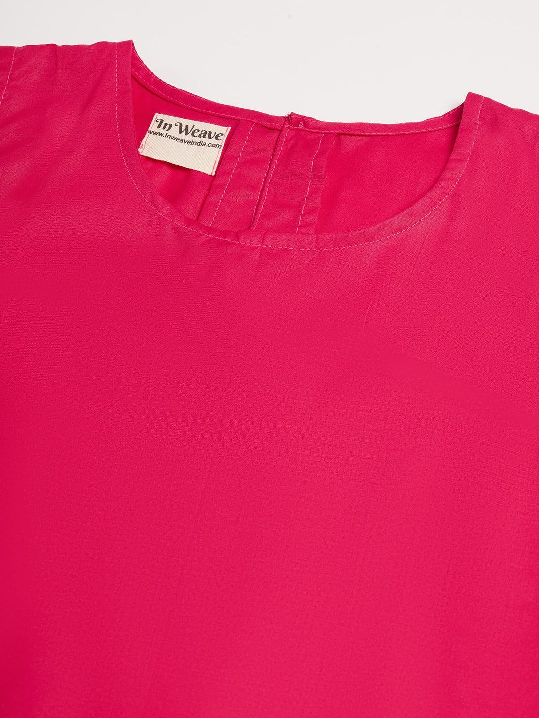 InWeave Women's Fuchsia Short Kurta Palazzo Set | Grocsy