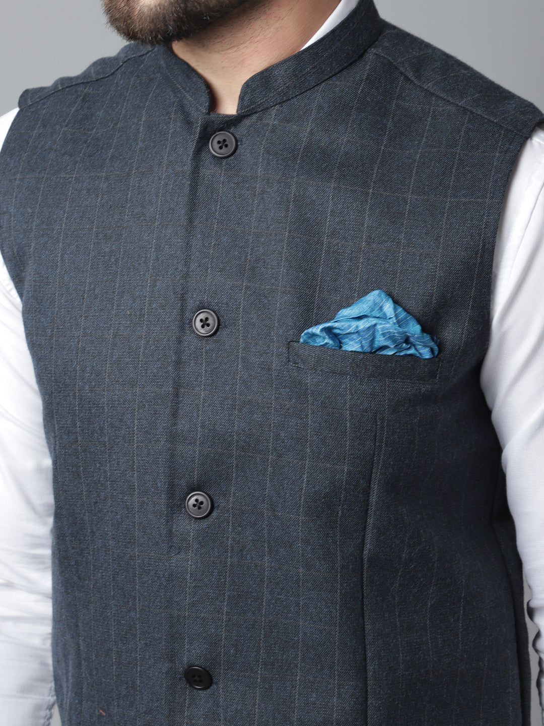 Even Apparels Men's Beige Nehru Jacket With Welt Pockets | Grocsy