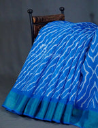 Shades of Blue with Lehariya Design Semi Chanderi Saree By Gayathri Reddy Designer Studio | Grocsy