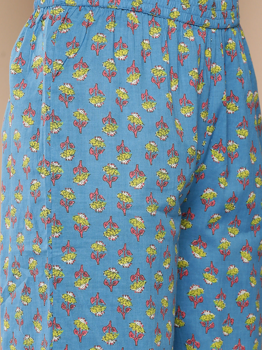 KSUT (House of Varanga) Blue Floral Printed Anarkali Kurta Paired With Printed Palazzo And Dupatta | Grocsy