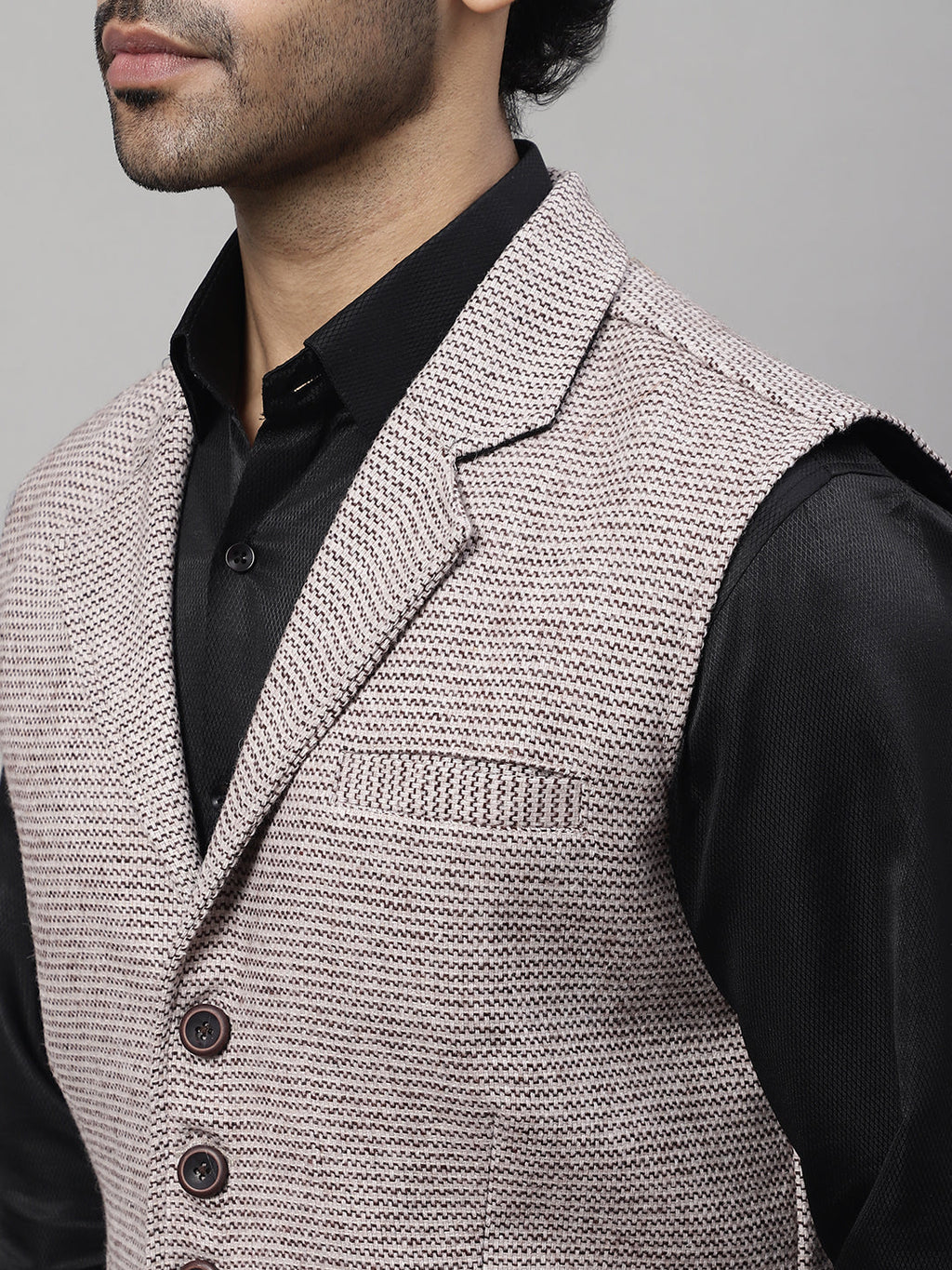 Even Apparels Men's Cream Pure Wool Nehru Jacket | Grocsy