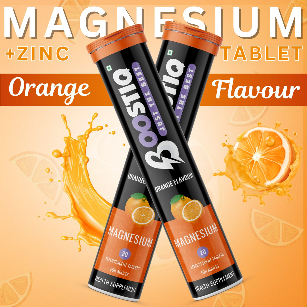 BOOSTIQ Magnesium Effervescent Tablets - Orange Flavour | Grocsy