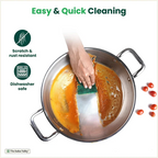 The Indus Valley TurboCuk Tri-ply Stainless Steel Kadai, Premium Quality, 3 Layer Thick Body, 100% Toxin-free, Non-stick, Induction & Gas, Free ₹110 Spatula, 1.7/2.7/3.5L | Grocsy