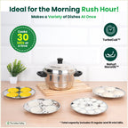 The Indus Valley Premium Stainless Steel idlipot regular with mini idli plates-(3+1) Idli/ Momo Maker/  Veg Steaming Set, Tri-ply Induction Bottom, 4 Plates | Grocsy
