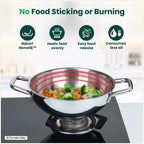 The Indus Valley TurboCuk Tri-ply Stainless Steel Cookware Set: 24cm Kadai with Lid + 22cm Fry Pan + 16cm Sauce pan, Premium Quality, 3 Layer Thick Body, 100% Toxin-free, Non-stick, Induction & Gas | Grocsy
