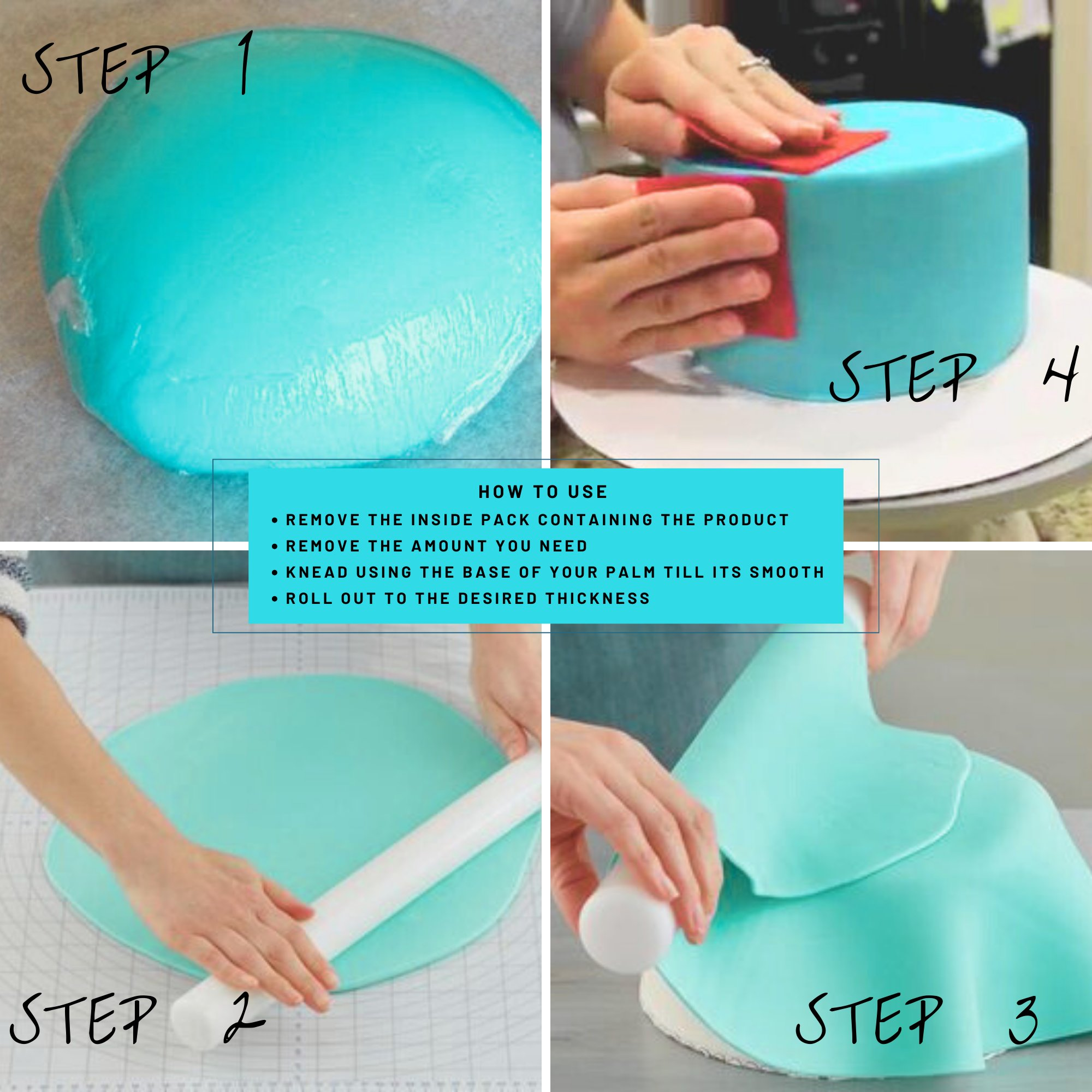 Confect Electric Blue Fondant | Edible Sugarpaste | Grocsy