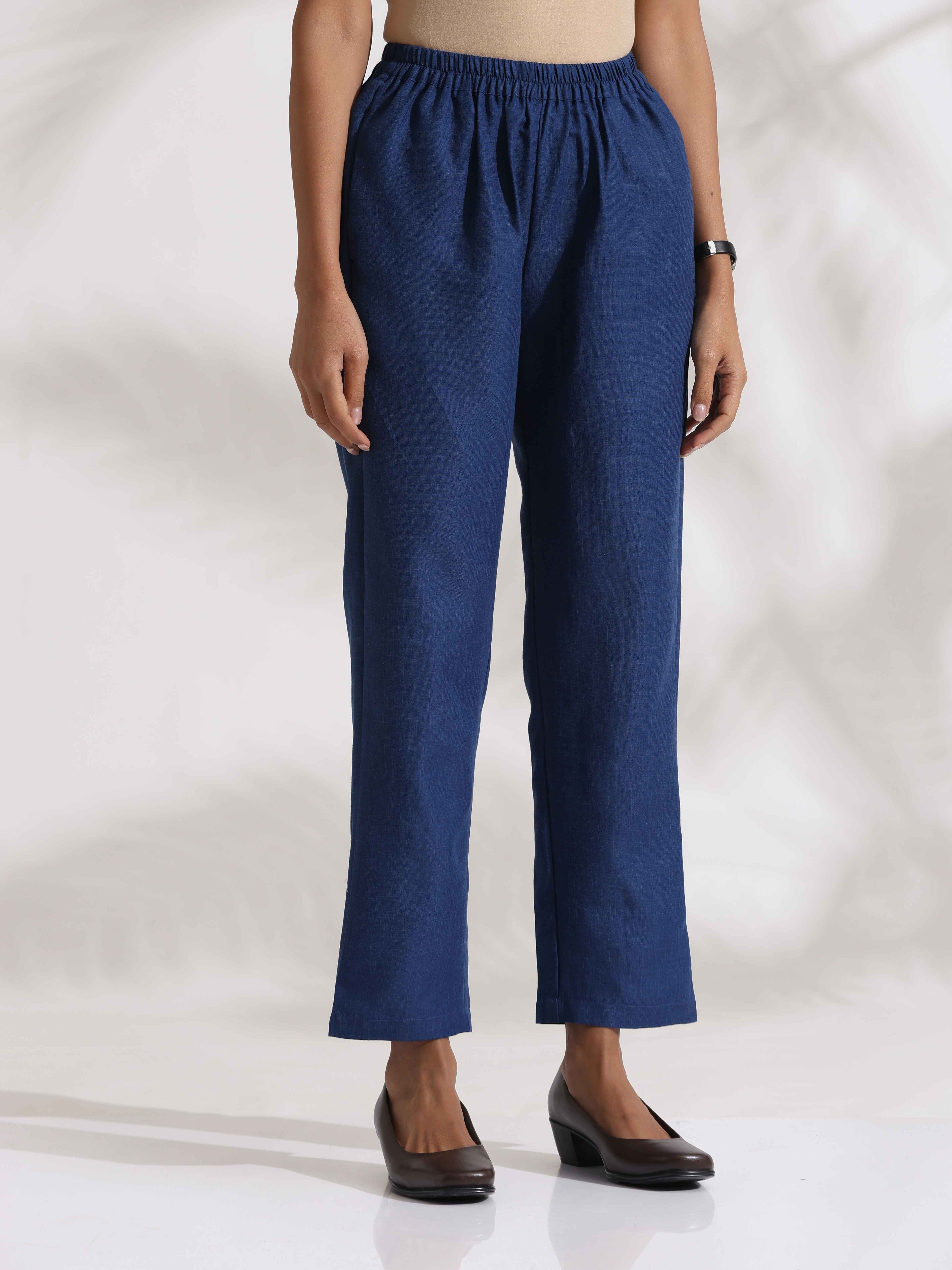trueBrowns Blue Slub Co-ord Set | Grocsy