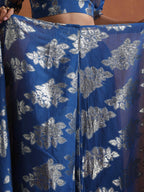 trueBrowns Blue Metallic Ready To Wear Saree | Grocsy
