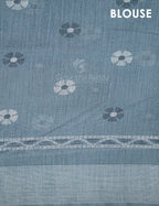 Shades of Light Ash Grey Colour Floral Print Semi Chanderi Saree By Gayathri Reddy Designer Studio | Grocsy