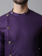 Even Apparels Purple Sherwani Kurta With Asymetrical Cut | Grocsy