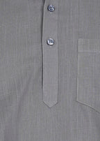 Fabmade Slate Grey Linen Short Kurta Co-Ord Set | Grocsy