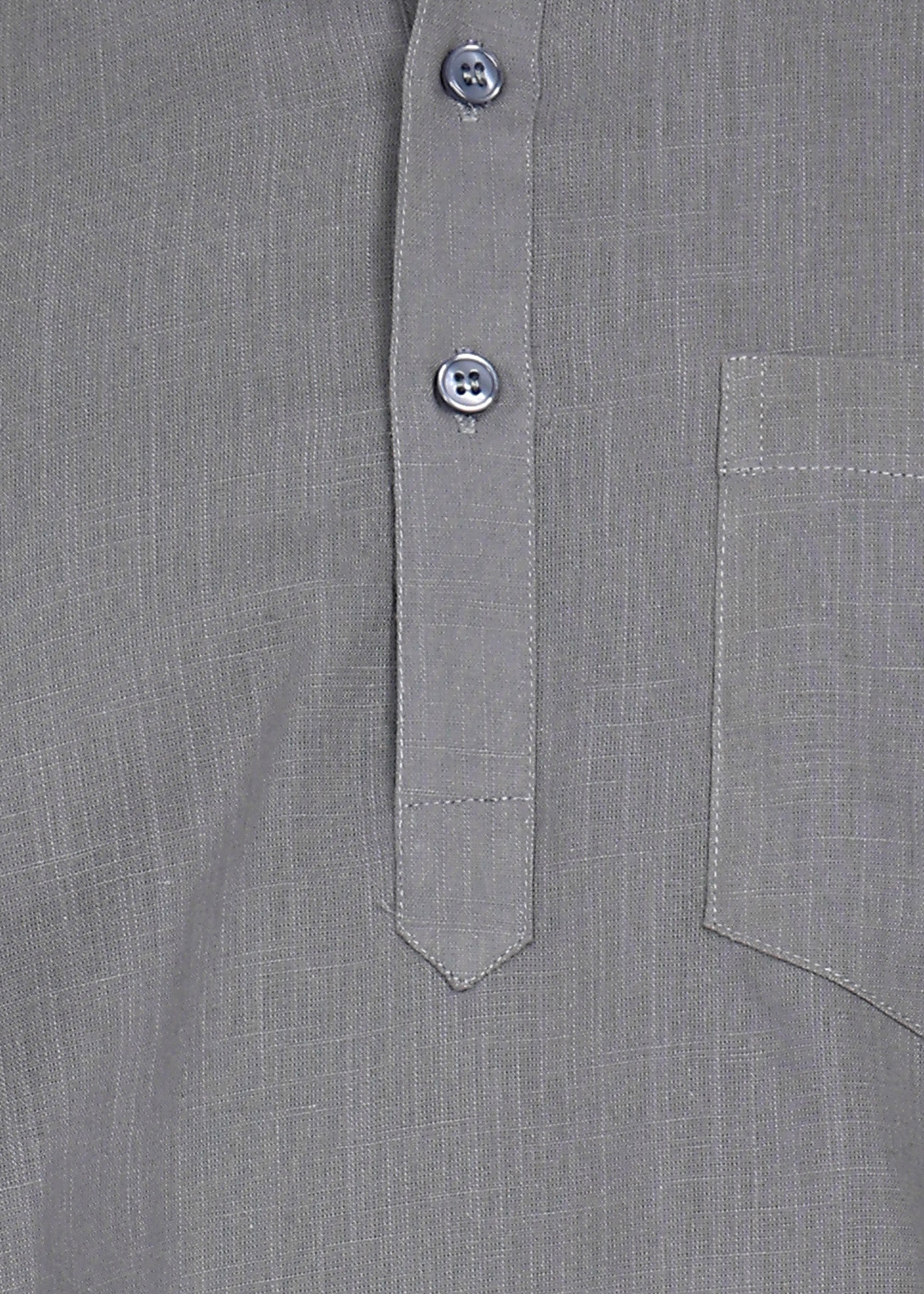 Fabmade Slate Grey Linen Short Kurta Co-Ord Set | Grocsy