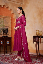Anaita Pink Anarkali Readymade Suit with Embroidery Work | Grocsy