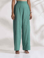 trueBrowns Green Cotton Print Jacket Top Co-ord Set | Grocsy