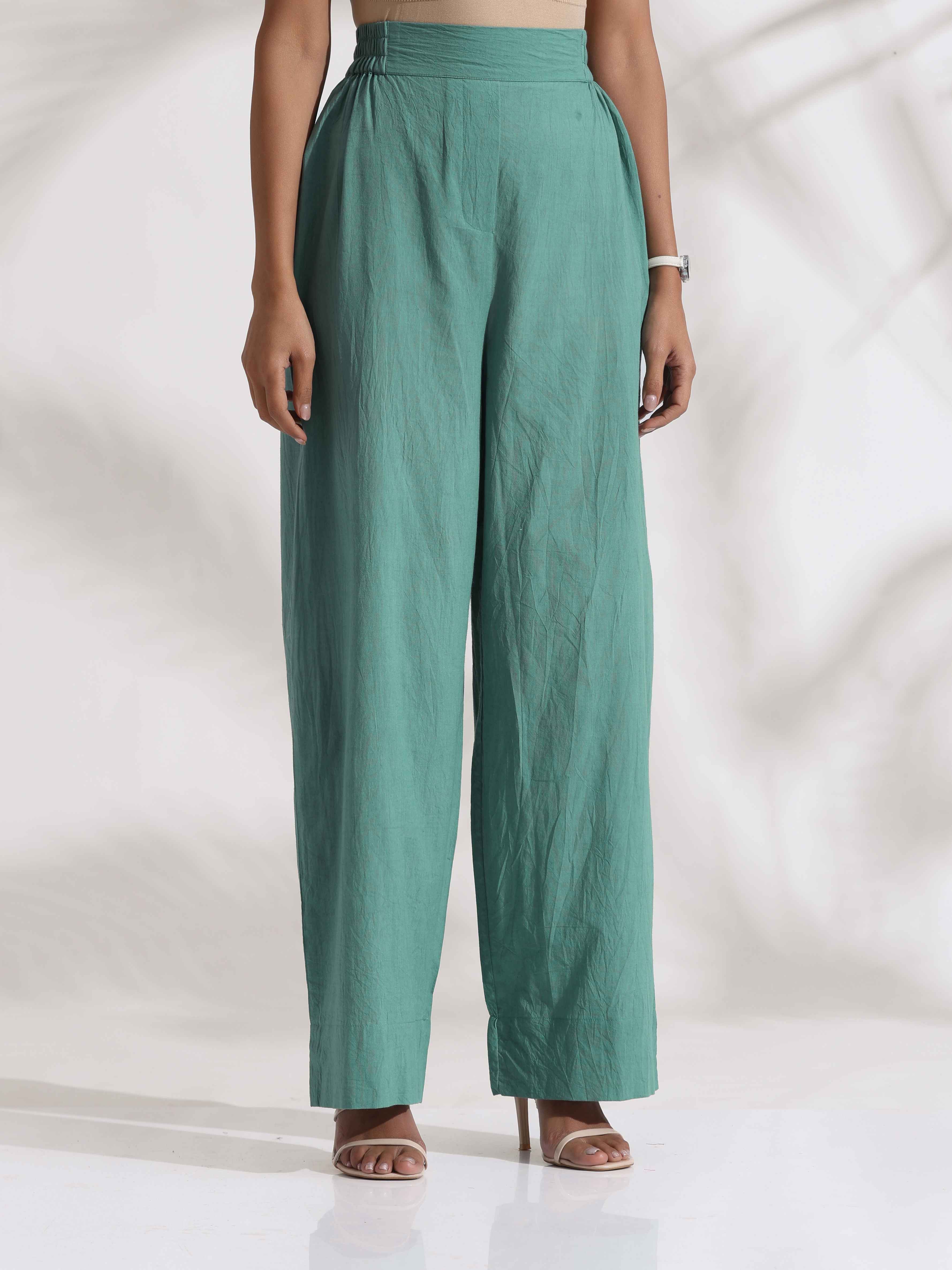 trueBrowns Green Cotton Print Jacket Top Co-ord Set | Grocsy