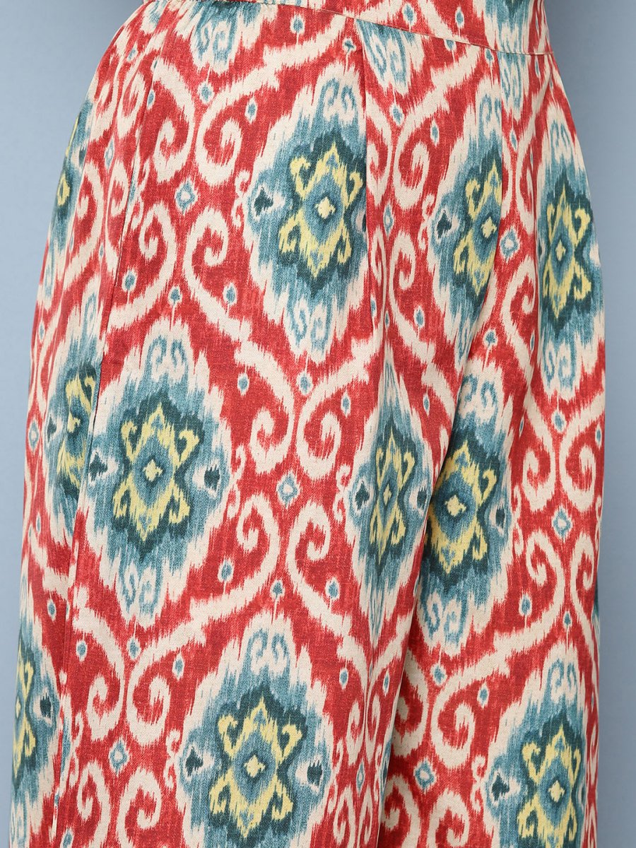 Ahalyaa Women Ethnic Motifs Printed Regular Gotta Patti Kurta with Palazzos | Grocsy