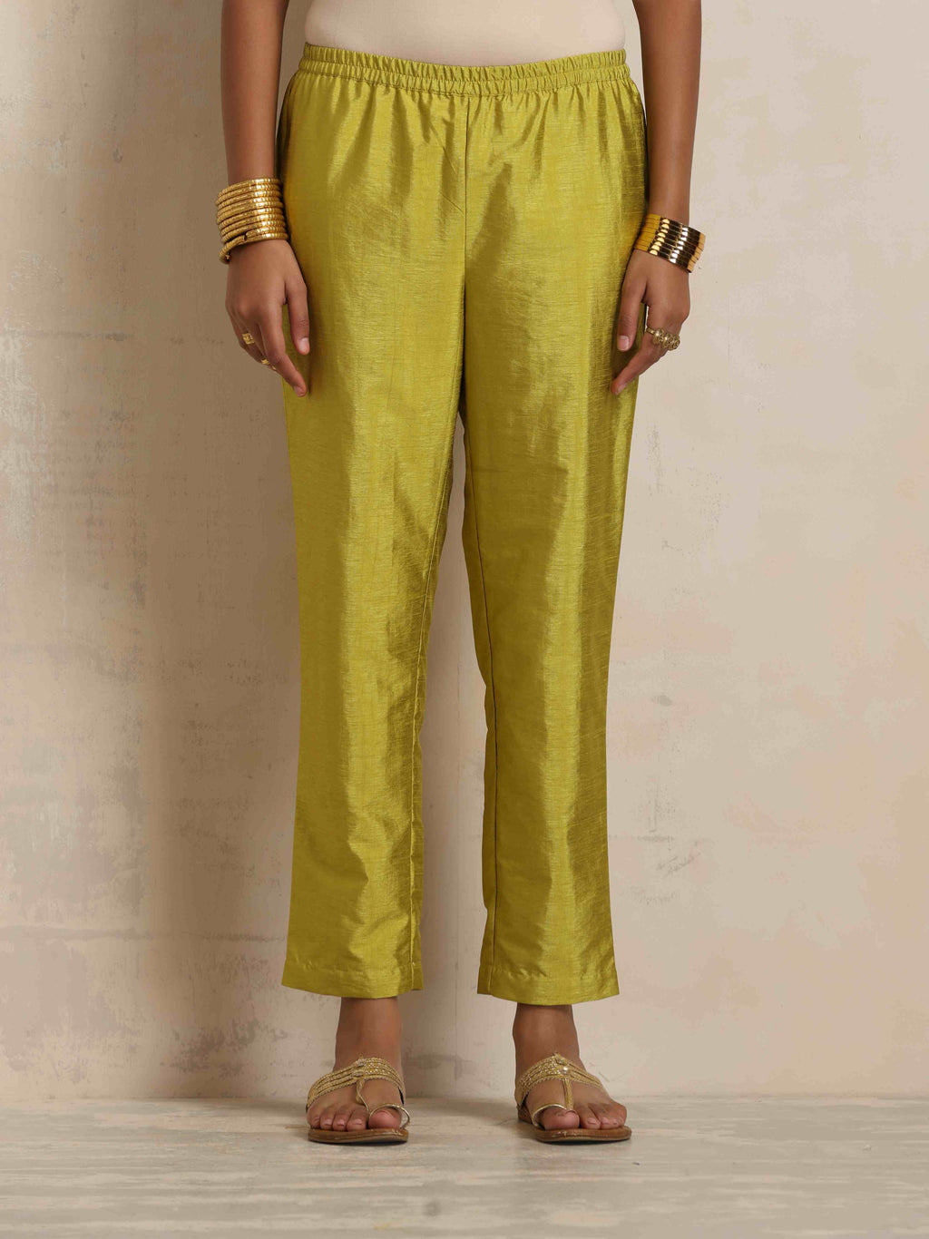 trueBrowns Green Tissue A-line Kurta Set | Grocsy