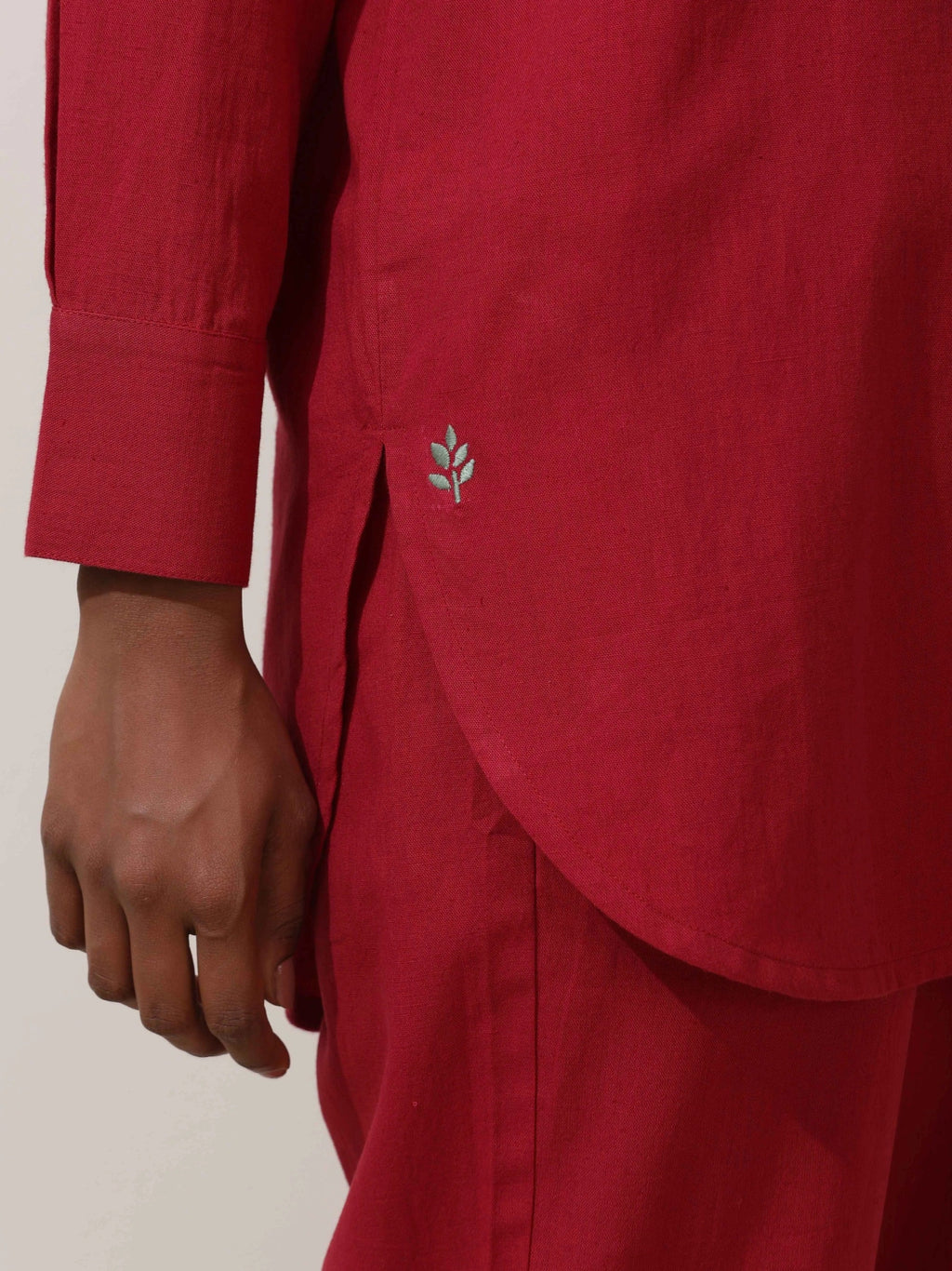 trueBrowns Maroon Cotton Linen Co-Ord Set | Grocsy