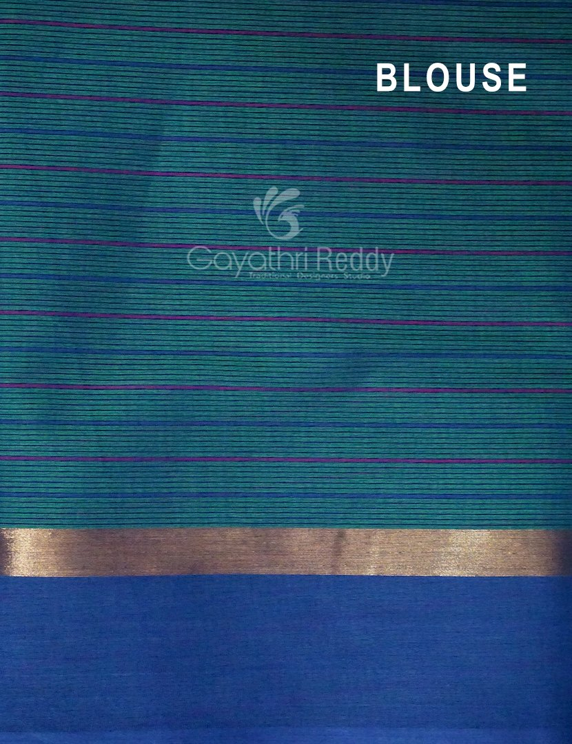 Rama Green With Checks Pure Mangalgiri Cotton Saree By Gayathri Reddy Designer Studio | Grocsy