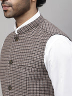 Even Apparels Men's Beige Pure Wool Nehru Jacket | Grocsy
