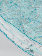 House of Panchhi Turquoise Blue Georgette Sequins And Thread Embroidery Lehenga Choli & Dupatta | Grocsy