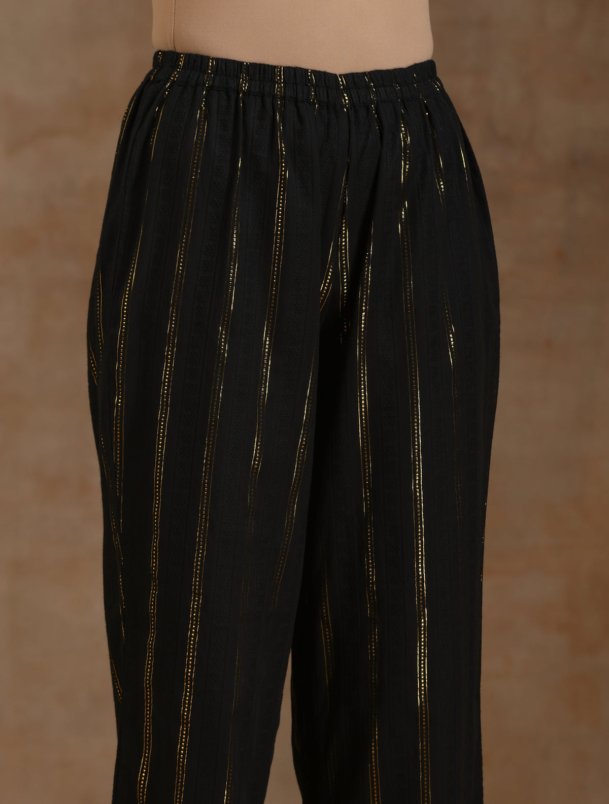 trueBrowns Black Gold Cotton Overlap Co-Ord Set | Grocsy