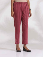 trueBrowns Maroon Cotton Flared Kurta Set | Grocsy