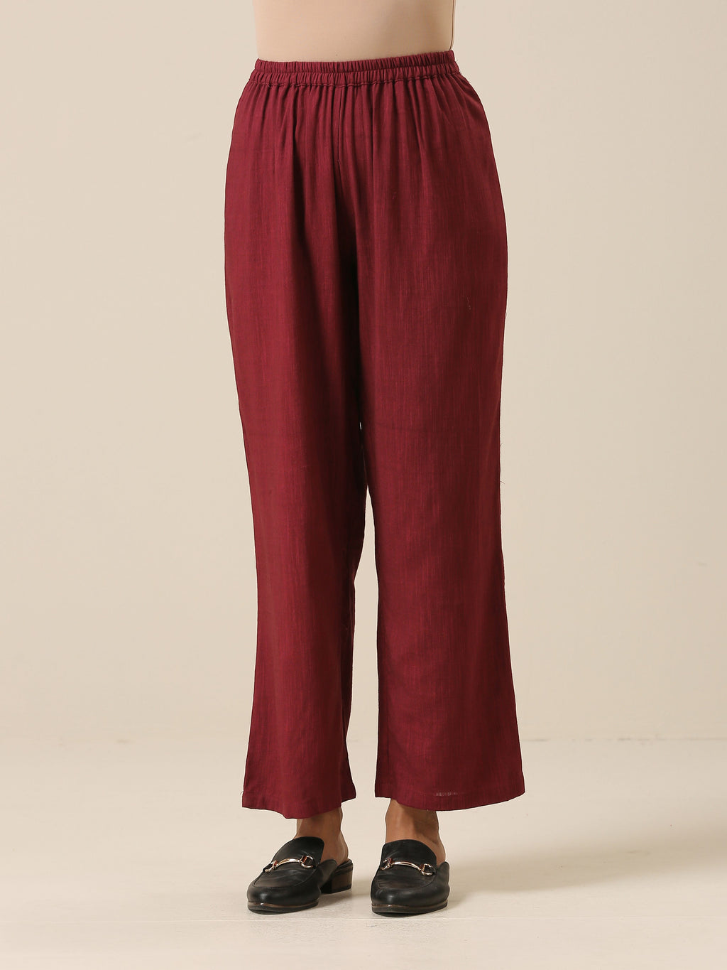 trueBrowns Ruby Wine Slub Textured Collar Co-Ord Set | Grocsy