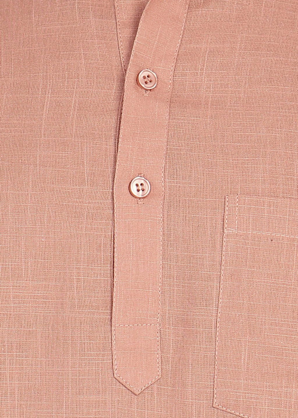 Fabmade Men’S Peach Linen Short Kurta Set | Grocsy