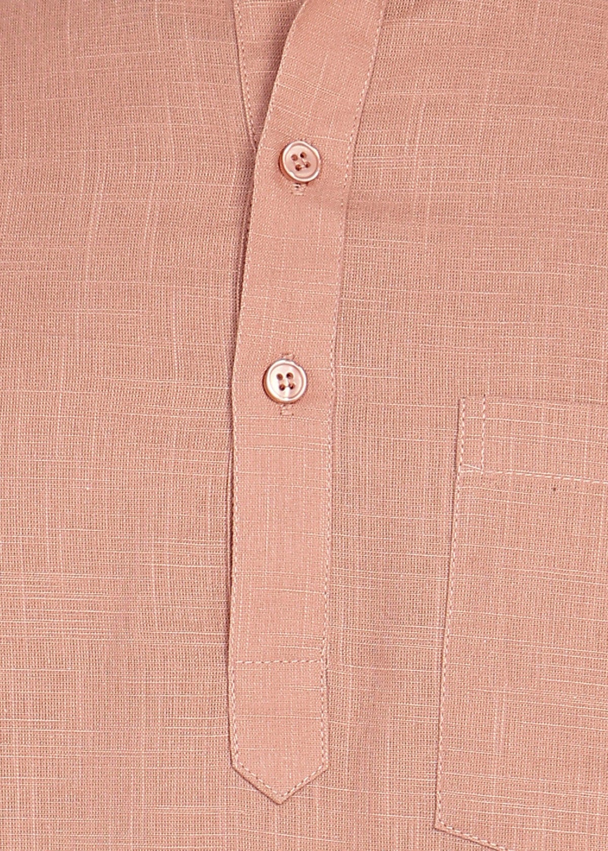 Fabmade Men’S Peach Linen Short Kurta Set | Grocsy