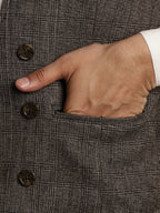 Even Apparels Men's Brown Double Breast Waistcoat | Grocsy
