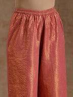 trueBrowns Blush Gold Cotton Anarkali Set | Grocsy