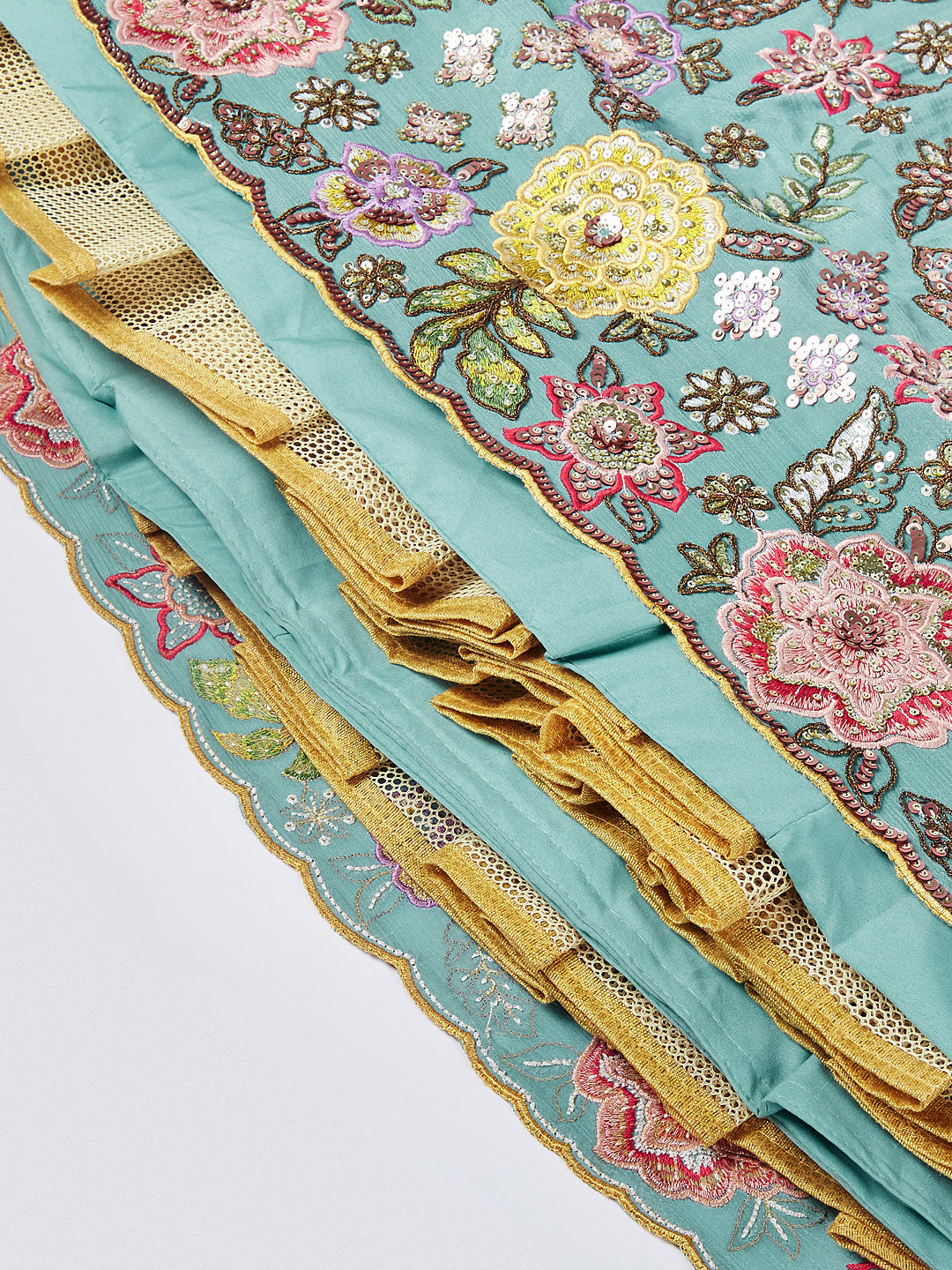 House of Panchhi Mauve Chiffon Sequins And Thread Embroidery Lehenga Choli & Dupatta | Grocsy