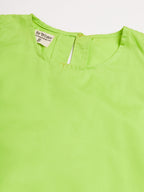 InWeave Women's Lime Green Short Kurta Palazzo Set | Grocsy