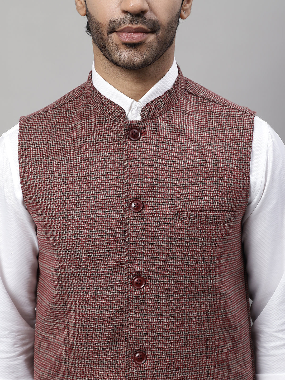 Even Apparels Men's Multi Nehru Jacket With Welt Pockets | Grocsy