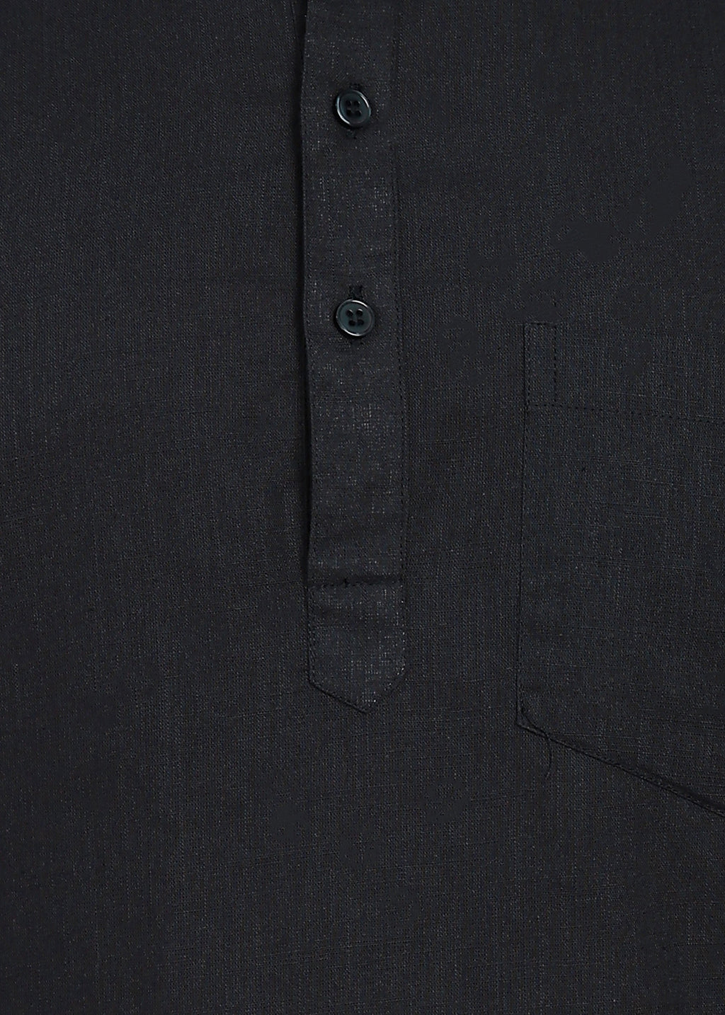 Fabmade Onyx Noir Mandarin Collar Short Kurta | Grocsy