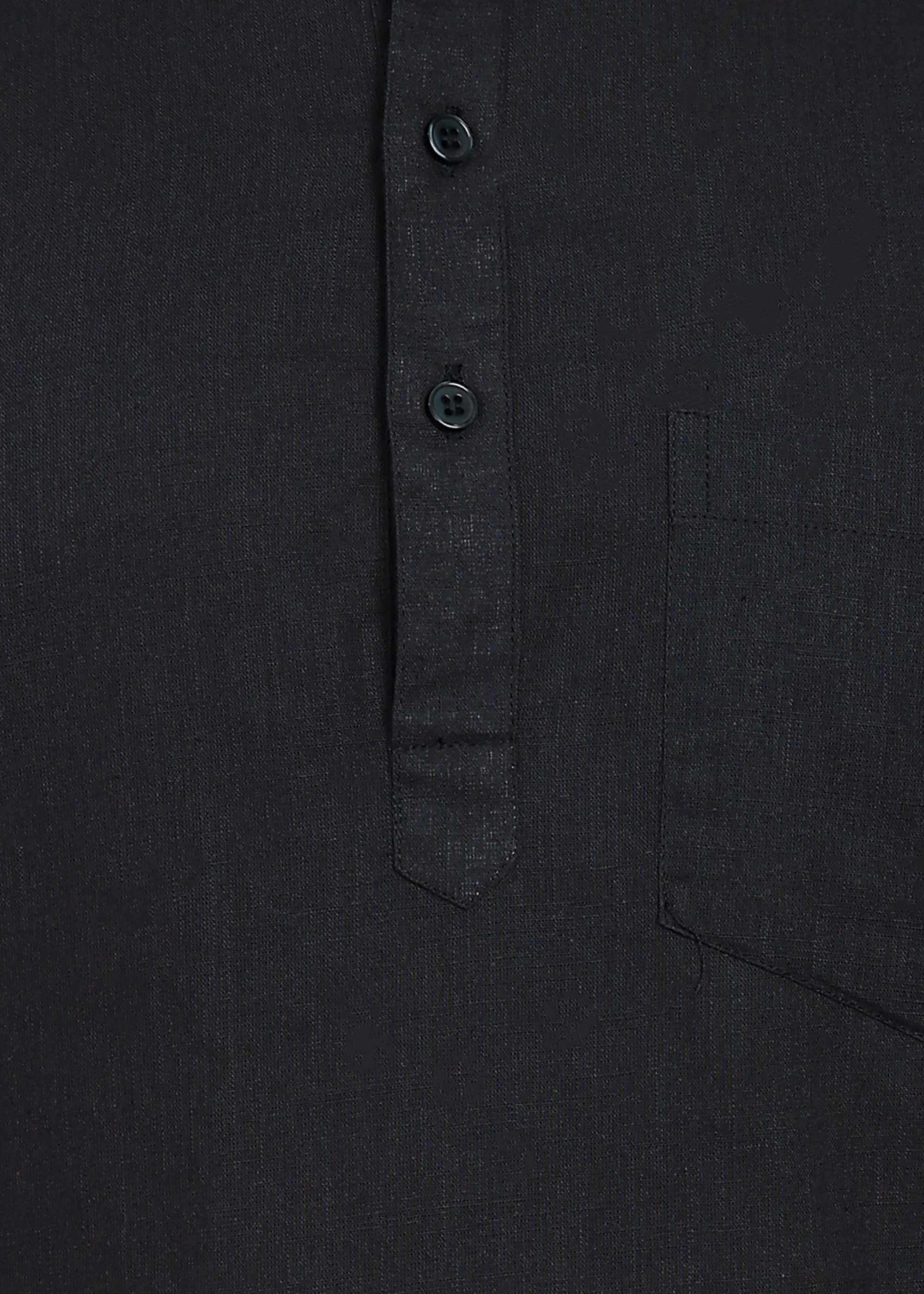 Fabmade Onyx Noir Mandarin Collar Short Kurta | Grocsy