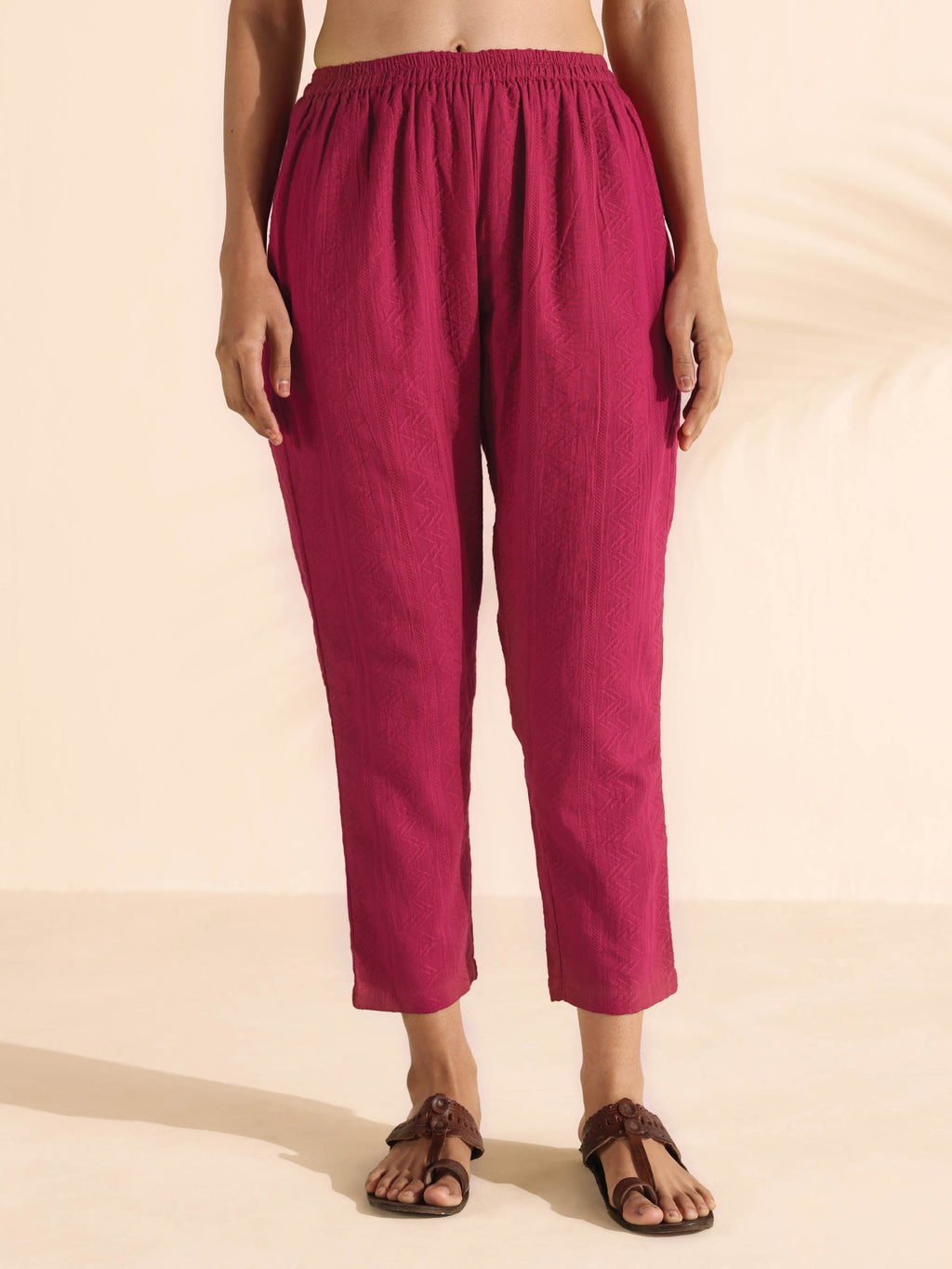 trueBrowns Carrot Cotton Dobby Kurta Pant Set | Grocsy