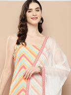 Ahalyaa Women Printed Regular Gotta Patti Kurti with Sharara & With Dupatta | Grocsy