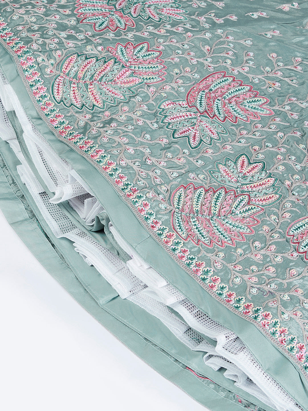 House of Panchhi Pink Georgette Sequins And Thread Embroidery Lehenga Choli & Dupatta | Grocsy